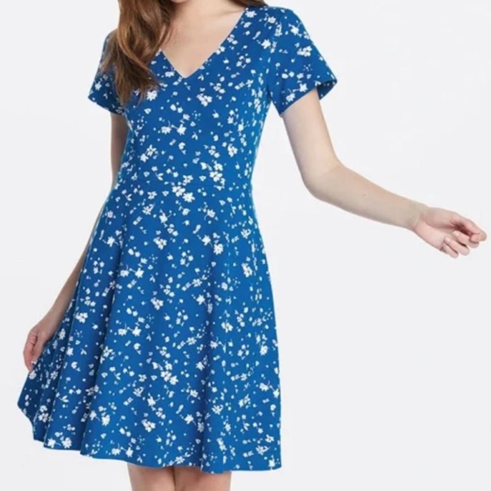 Draper James Blue & White Print Dress